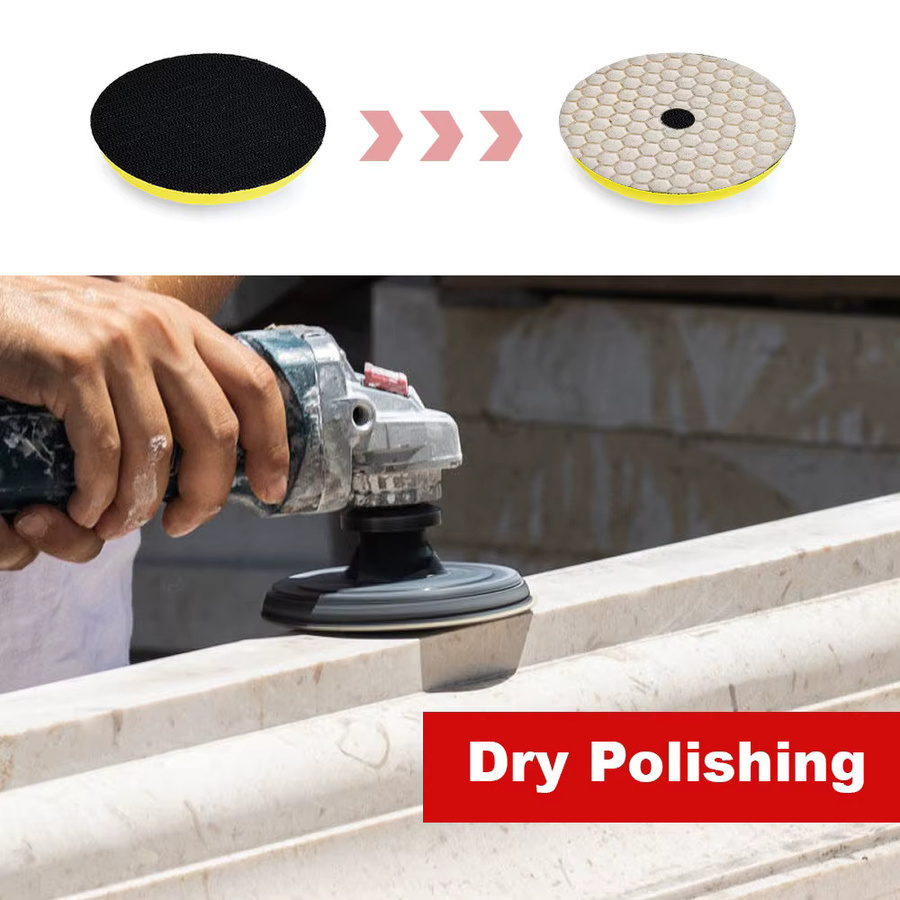 Casaverde 3-Stufen-Diamant-Polierpads 100 mm für Marmor, Granit und Beton zur Trockenschleifung - Bild 5