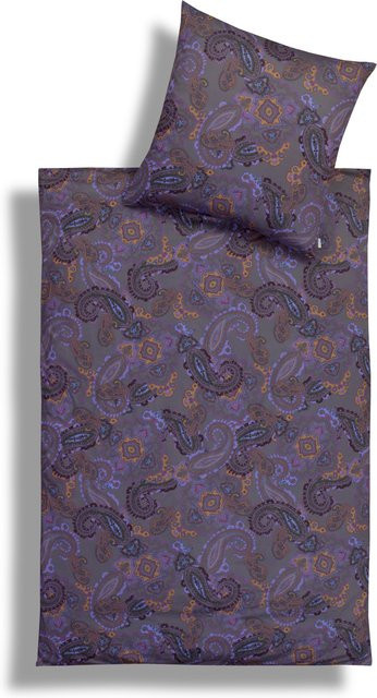 Bettwäsche FJODOR von ESTELLA aus Mako-Satin in Purple mit orientalischem Design, bestehend aus Bettbezug (Breite: 155 cm, Länge: 220 cm) und Kissenbezug (Breite: 80 cm, Länge: 80 cm) - Bild 1