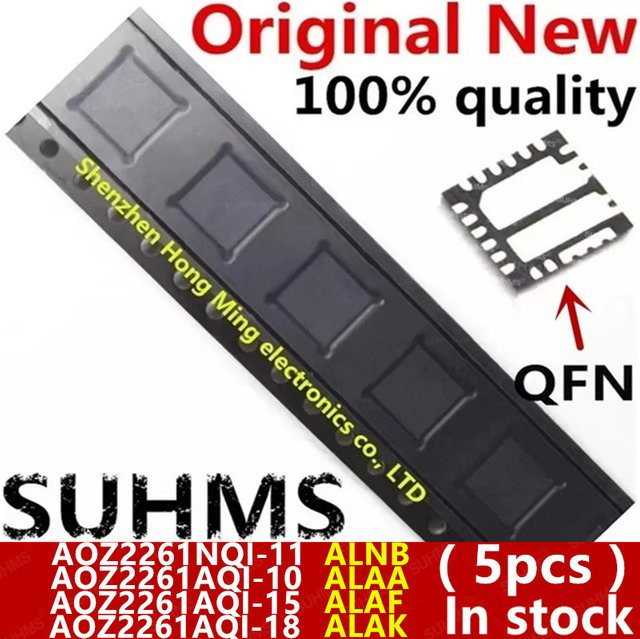 5 Stück AOZ2261NQI-11 QFN-23 Halbleiter in Schwarz von SUHMS - Bild 1