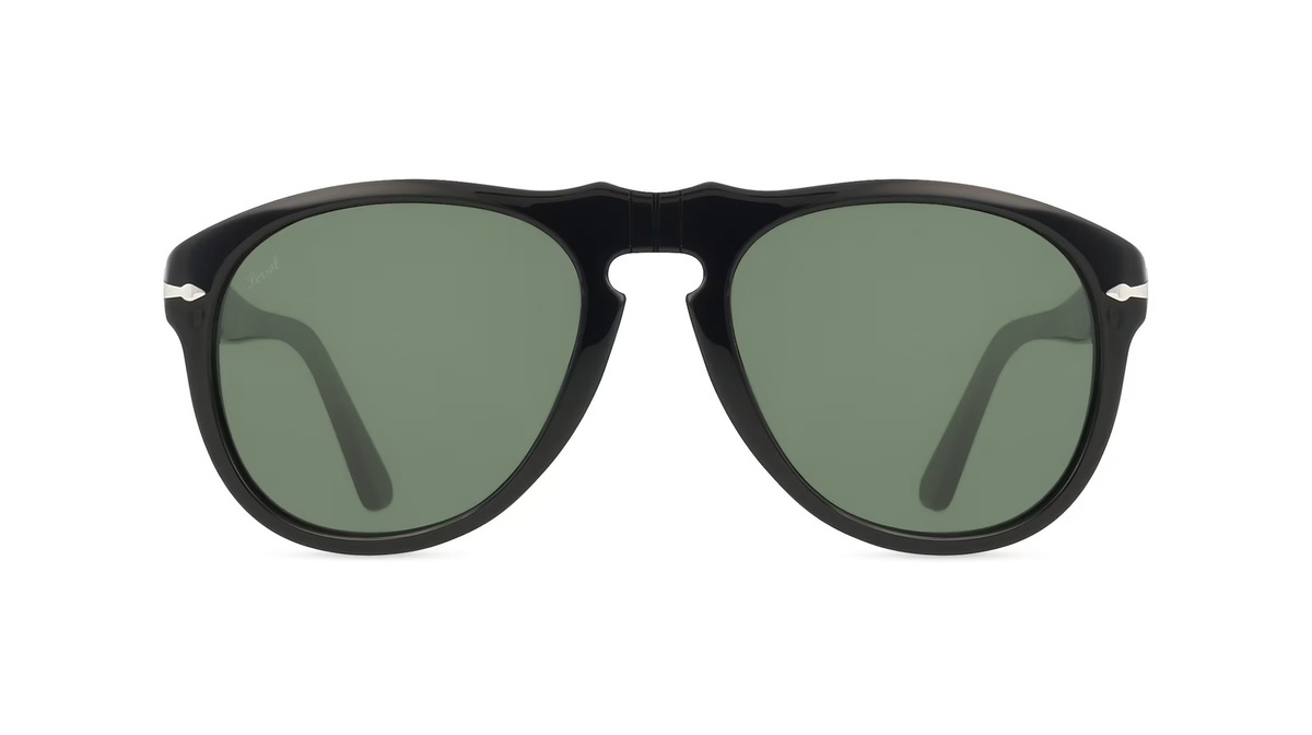 Persol 0PO0649 Sonnenbrille Pilot, Vollrand, Acetat, Herren, schwarz, green - Bild 1