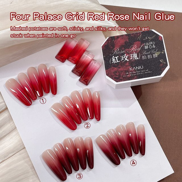 Kaniu Rotes Rosen-Blush-Gel, 4 Farben, Nagelwerkzeug - Bild 1