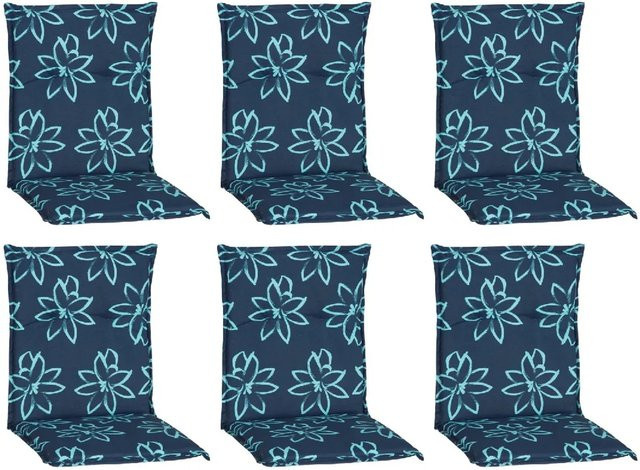 Beo Sitzauflage Niedrigehner Bunde 6er-Set Hellblau-Dunkelblau B/T/H: 101 x 50 x 6 cm - Bild 1