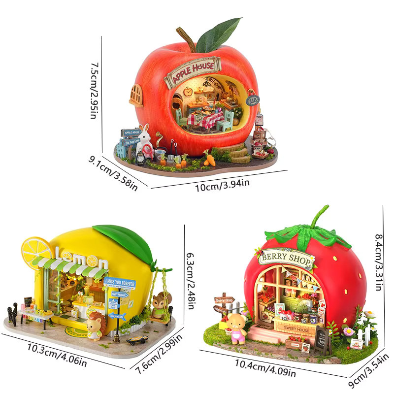 zuuton Micro Fruit House Puppenhaus-Set, 3D-Puzzle, Montagemodell - Bild 6
