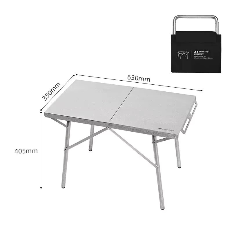 Shine Trip Outdoor-Camping-Klapptisch aus Edelstahl in Silber - Bild 4