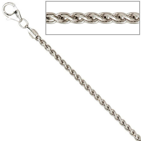 Colfem Zopfkette 925 Sterling Silber, 2 mm, 45 cm, Unisex - Bild 1