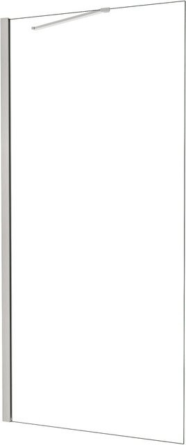 AICA Walk In Duschwand mit Stabilisator, Glas transparent, B: 90 cm, H: 185 cm, 6mm ESG mit Nano-Beschichtung - Bild 1