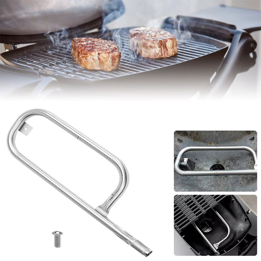 Weber Ersatz Grillbrennerrohr aus 304 Edelstahl für Q100 Q120 Q1000 Q1200 BabyQ, 17 Zoll, Silber - Bild 2