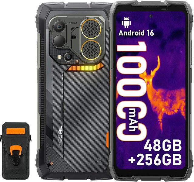 OSCAL PILOT 6 Robustes Smartphone mit Wärmebildkamera, 256 GB Speicher, Android 16, 10000 mAh Akku, Schwarz inklusive Schutzhülle - Bild 1