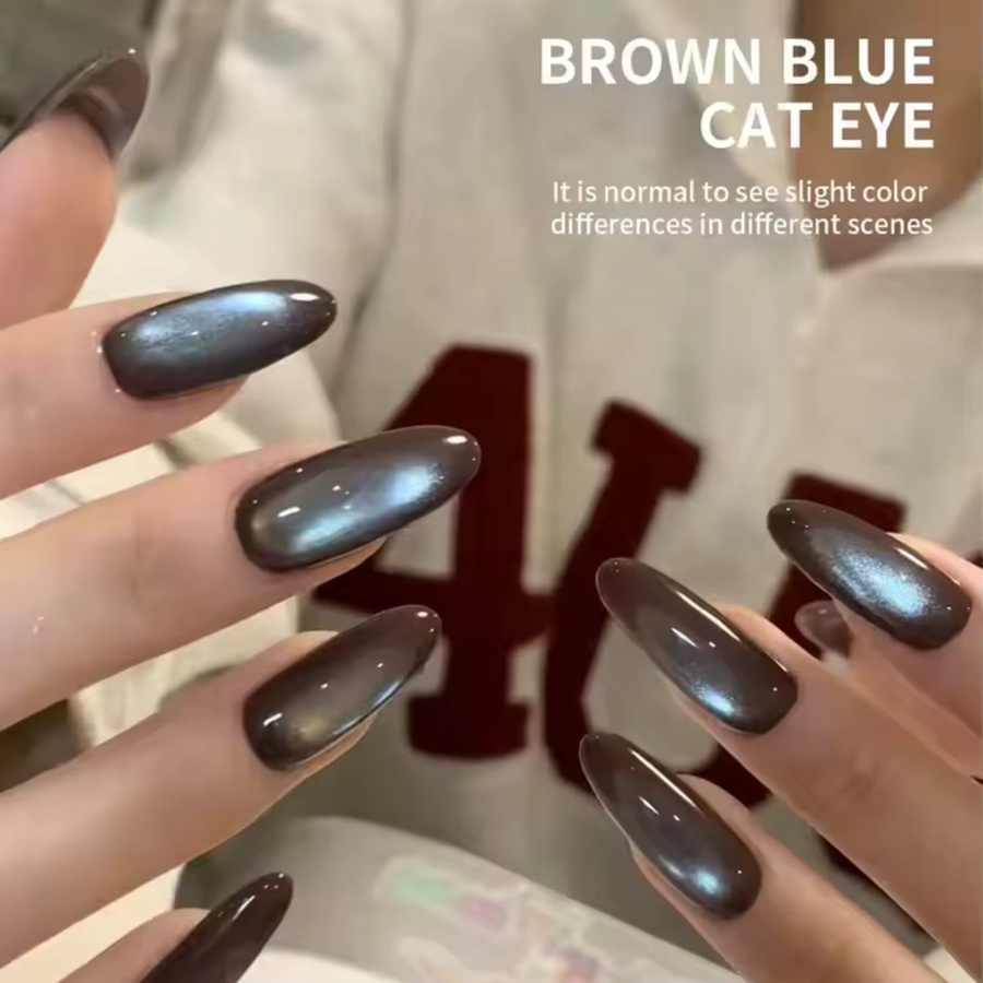 MIANEL Nagelgel Katzenaugen-Effekt, Braun-Blau, Schimmernd - Bild 2