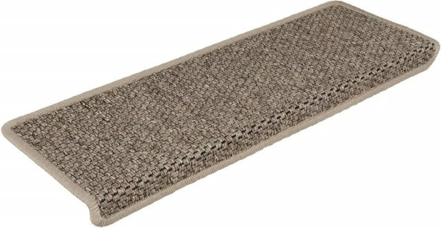vidaXL Treppenmatten aus Sisal selbstklebend, Dunkelbeige, 15 Stück, B: 65 cm, H: 21 cm, T: 4 cm - Bild 1