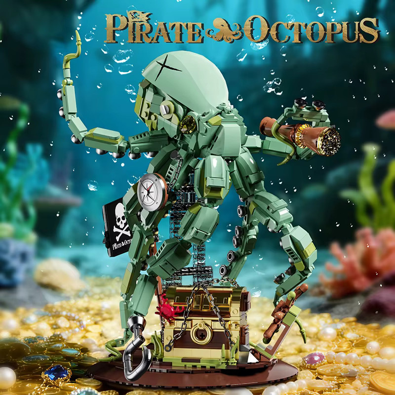M MENBIS Piraten Oktopus Seemonster Abenteuer, Bausteine, 1128 Teile - Bild 2
