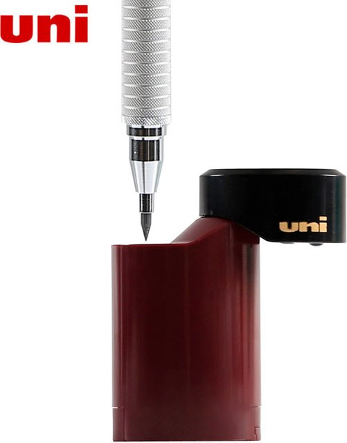 Japan UNI Rotary 2.0 Grinder Anspitzer DPS-600 in Rot mit groben Ersatzminen für Skizzen und Zeichnungen - Bild 1