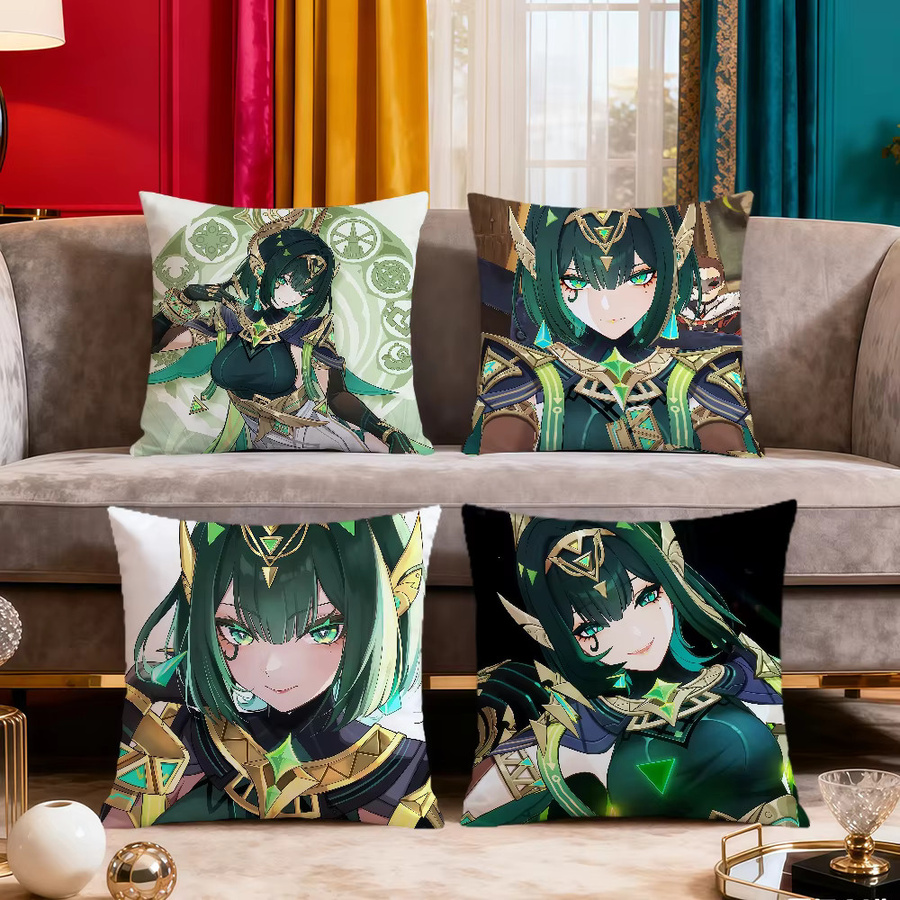 nefer Genshin Impact Fanart Kissenbezug mit Grafikdesign, quadratisch, Mehrfarbig, Breite: 30 cm, Höhe: 30 cm - Bild 2