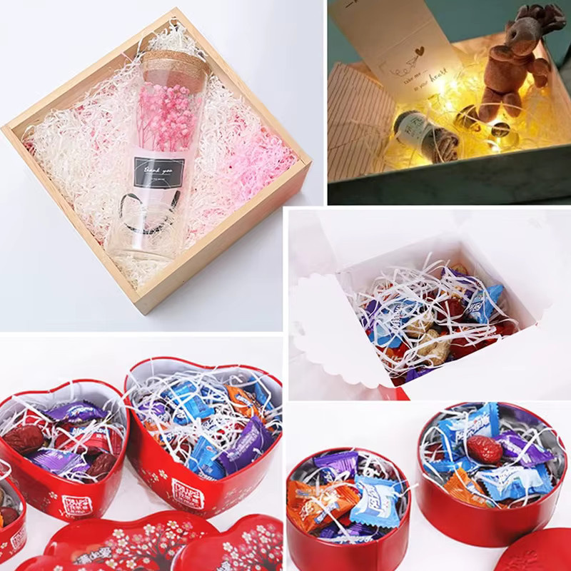 TMZ Bastpapier als Crinkle-Konfetti für DIY-Geschenkboxen und Korbfüllungen, Farben: Rosa, Weiß, Schwarz, Gewicht: 20 g, 40 g, 60 g - Bild 5