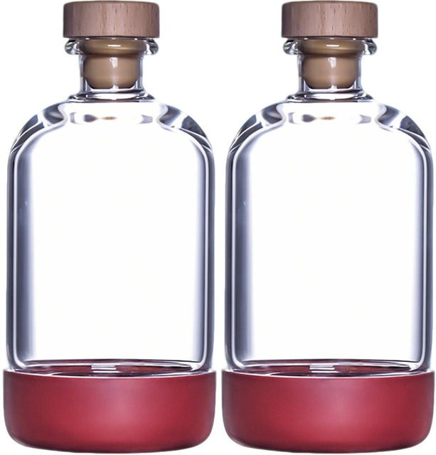 Inmeet Bar 2-teiliges Glasflaschen-Set mit Stopfen, transparent, für Wein, Saft oder Öl - Bild 1
