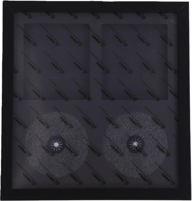 Koogeelife Doppel-CD-Display-Rahmen aus Holz und Glas in Schwarz zur Tischaufstellung oder Wandmontage - Bild 1