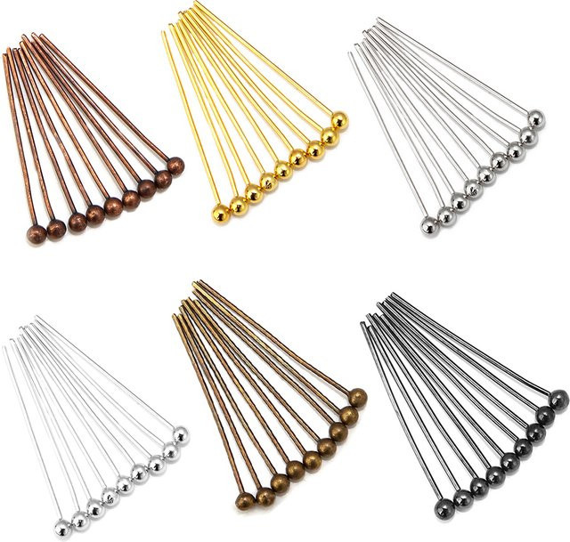 Kupfer Ball Pins Kopf Pins, Gold Bronze Rhodium Silber Farbe, DIY Schmuck Machen Zubehör - Bild 1