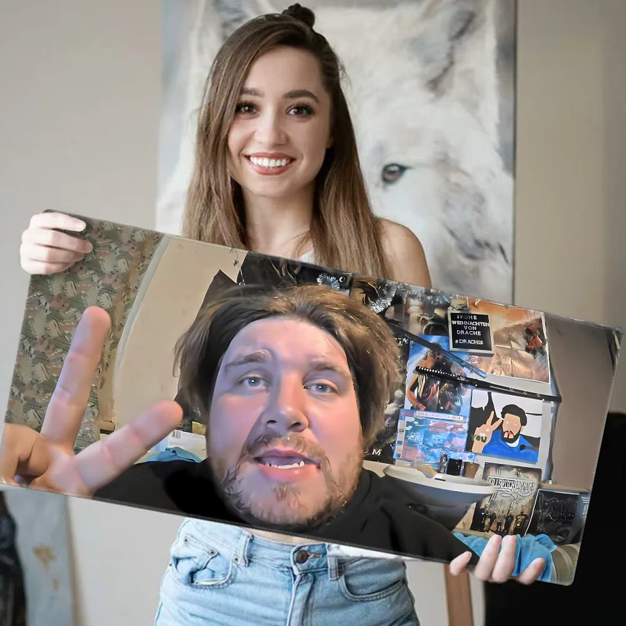 Potdemiel Mauspad Rainer Winkler Drachenlord Schwarz Rutschfeste Mausmatte für Computer und Laptop - Bild 3