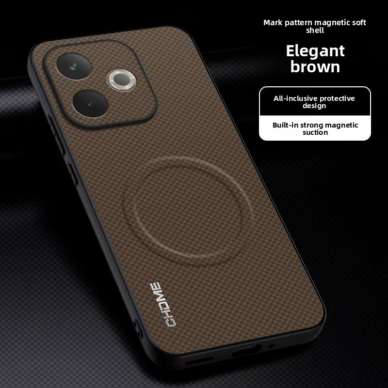 Luxuriöse Schutzhülle für OPPO A6 Pro in Rot mit Magnetverschluss, Carbonfaser-Optik und Lederschutz - Bild 1