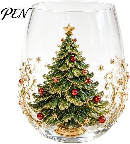 Chanyuejinming Weihnachtsmann Teetassen aus Glas mit 3D-Prägung in Transparent - Bild 1