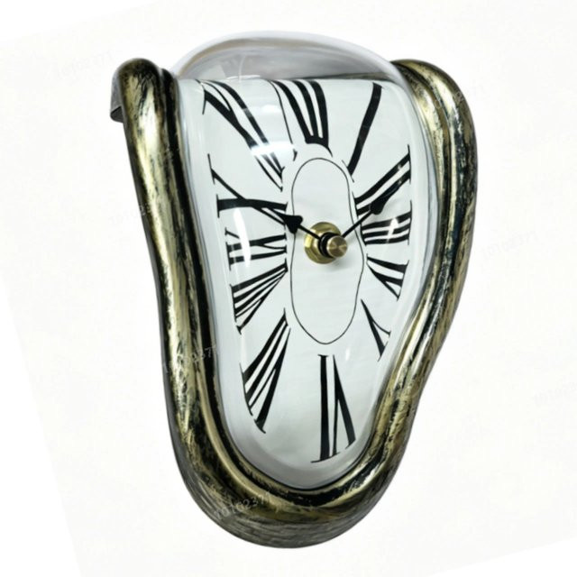 Relaxdays Wanduhr in Bronze und Weiß, analoges Design aus ABS und Polystyrol, batteriebetrieben mit Quarzwerk - Bild 1