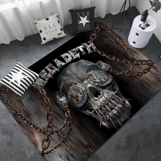 Karpetti Fußmatte Megadeth Heavy Metal Rock Design, schwarz, B/L: 80 x 160 cm, rutschfest und waschbar - Bild 1