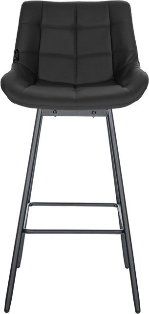 4er Set Barhocker DELUKE VISEN in Schwarz aus Kunstleder, drehbare Barstühle mit Lehne, B/T/H: 49 x 56 x 105 cm - Bild 1