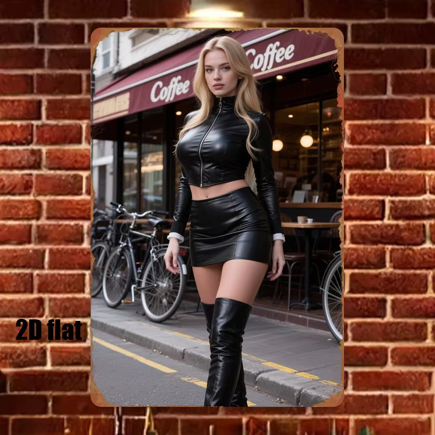 CIFBUY Retro Metallschild Wanddekoration im Grunge-Punk-Stil, Mehrfarbig, B: 20,32 cm, H: 30,48 cm - Bild 1