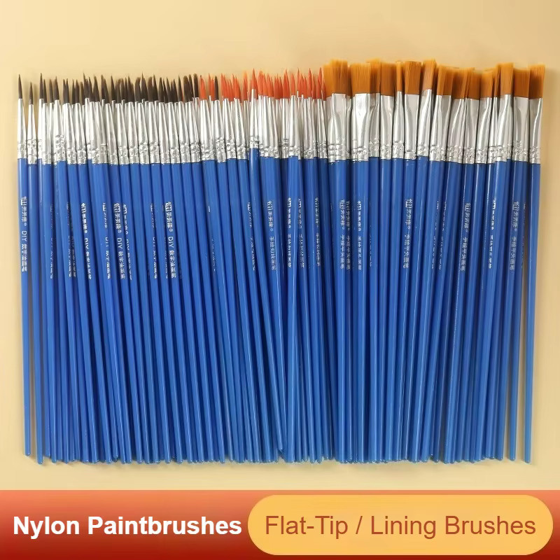 Emenne 50-teiliges Pinsel-Set aus Nylon für Gouache, Aquarell und Acryl in Gelb - Bild 2