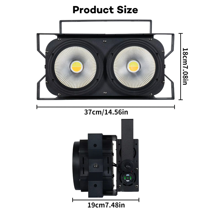 U'King 4er Set 200W LED 2in1 COB Par Licht mit DMX, Warmweiß und Kaltweiß Bühnenbeleuchtung, Black - Bild 5
