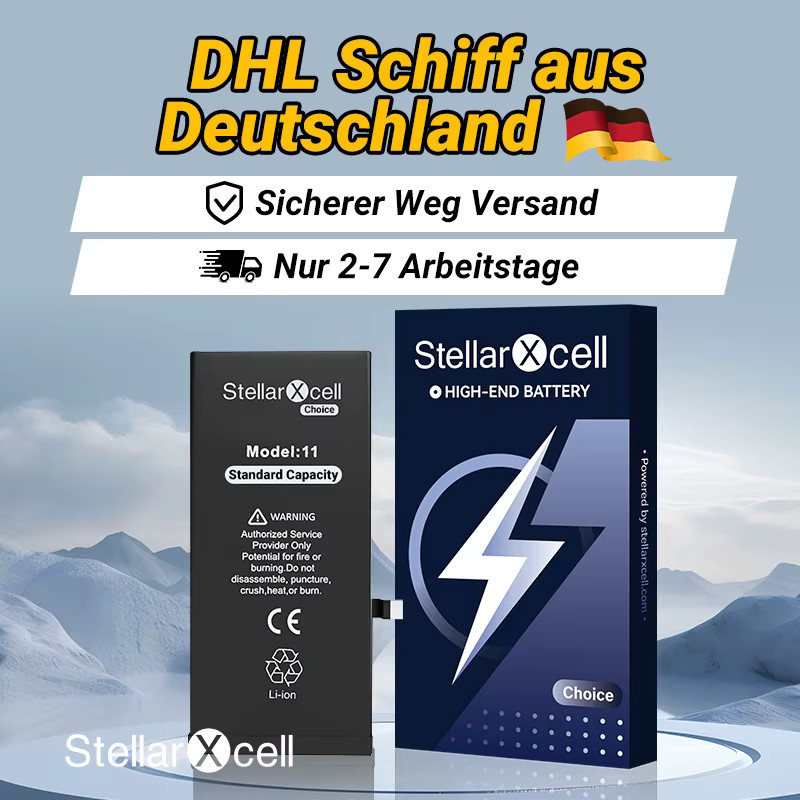 StellarXcell Choice Akku für iPhone 11 12 13 14 15 mini Plus Pro Max in Schwarz mit Standard-Kapazität und Standard-Qualität - Bild 3