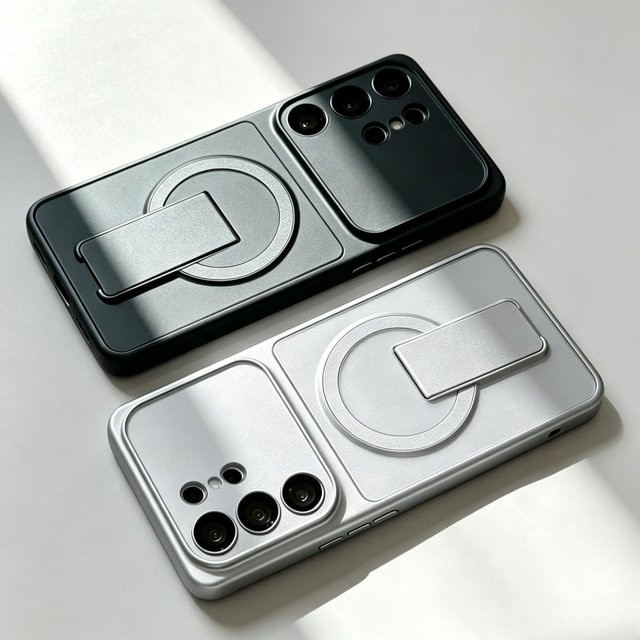 Magnetische Klappbare Halterungshülle für Samsung Galaxy S26 S25 S24 S23 S22 S21 Ultra Plus FE mit Magsafe-Ständer in Schwarz - Bild 1