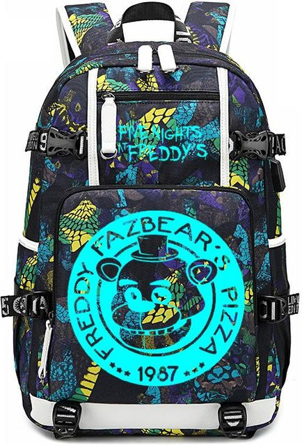 3-teiliges Schulrucksack-Set für Schüler aus Oxford-Stoff in Multicolour mit großem Fassungsvermögen, Schultergurt und Federmäppchen, H x B x T: 48 x 32 x 15 cm - Bild 1