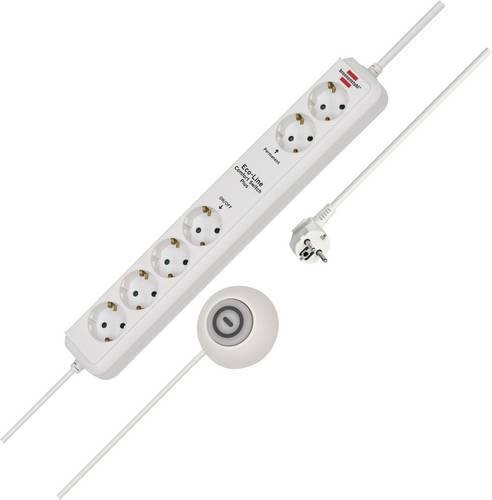 Brennenstuhl Eco-Line Comfort Switch Plus Steckdosenleiste 6-fach in Weiß - Bild 1