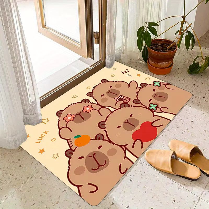 VIKAMA Capybara Cartoon Druckteppich für Kinderzimmer und Eingangsbereich - Bild 2