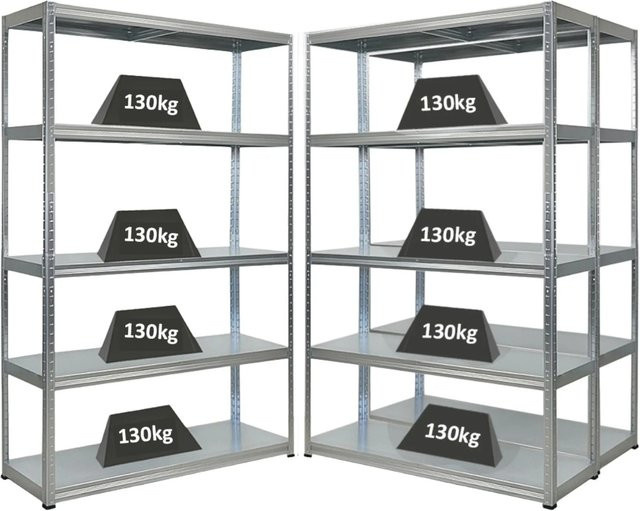PROREGAL 3er Set Schwerlastregal Steel Eagle aus verzinktem Stahl, Farbe Silber, H x B x T: 180 x 120 x 40 cm - Bild 1