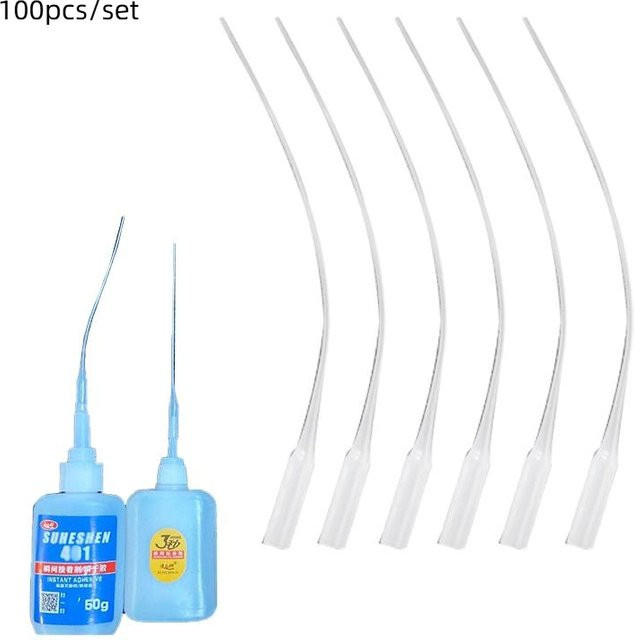 TPXCKz Klebespitzen aus Kunststoff, 100 Stück, transparent, Unisex - Bild 1