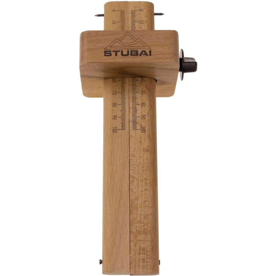 Stubai Streichmaß aus Holz mit doppelter Skala 0-100 mm, Länge: 22 cm, Braun - Bild 2