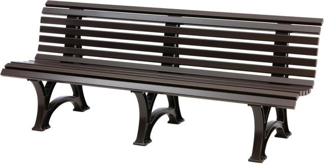 PROREGAL Gartenbank Jamaika 4 Sitzer aus witterungsbeständigem Kunststoff in Braun, H x B x T: 80 x 200 x 64 cm - Bild 1