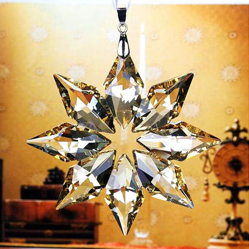 Kristall Sun Catcher Anhänger aus Glas in Klee-Design als dekoratives Regenbogen-Amulett für Auto oder Hochzeit in Transparent - Bild 1