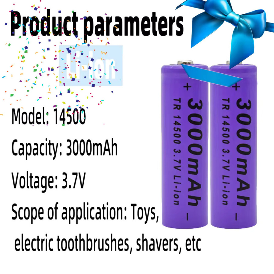 Koonenda AA Lithium-Batterie 3,7V 3000mAh wiederaufladbare Li-Ionen-Batterie in Lila - Bild 3