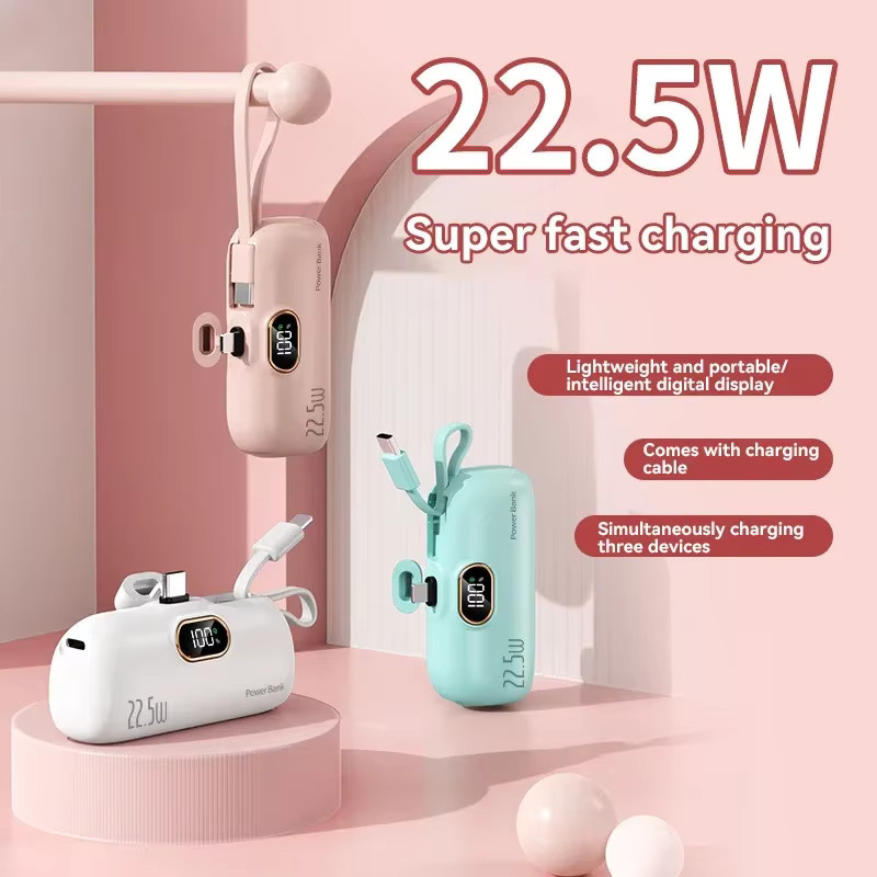 Lenovo Mini-Kapsel-Powerbank mit 50000 mAh und 22,5 W Schnellladefunktion in Grün - Bild 2