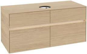 V&B Waschtischunterschrank Collaro mit Waschtisch und LED-Beleuchtung, B/H/T: 120 x 54,8 x 50 cm, Farbe: Nord Oak - Bild 1