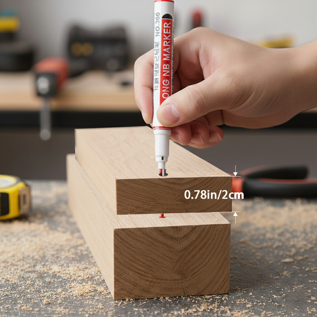 3-teiliges Set Tiefenmarkierer mit langer Spitze für Holzbearbeitung und Tischlerei in Rot - Bild 1
