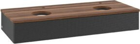V&B Waschtischunterschrank Antao mit Frontstruktur, Wandhängend, Schwarz lackiert, B/T/H: 120 x 50 x 19 cm - Bild 1