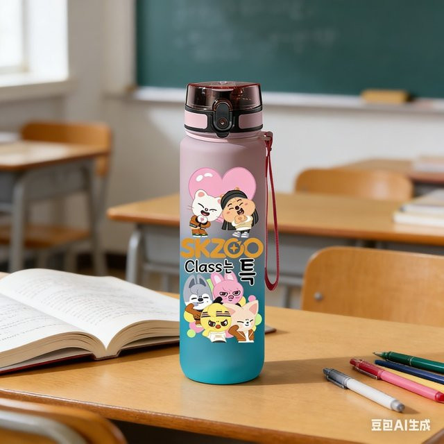 Bandai Skzoo Trinkflasche mit Farbverlauf, auslaufsichere Sport-Wasserflasche für die Schule, 650 ml - Bild 1
