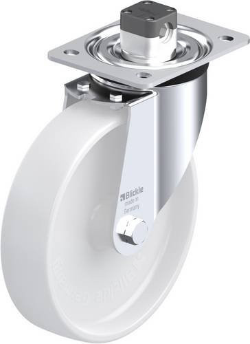 Blickle Lenkrolle L-PO 200G-CS11 mit Feststeller, Rad-Durchmesser: 20 cm, Tragfähigkeit: 400 kg, galvanisiert und weiß - Bild 1