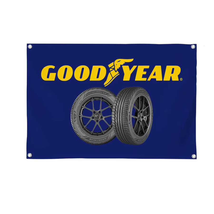 Klassische GOODYEARS Spielflagge aus Textil in Schwarz und Blau, rechteckiges Outdoor-Gartenbanner als Hängeschild für Heim- und Ladendekoration, Breite: 120 cm, Höhe: 80 cm - Bild 4