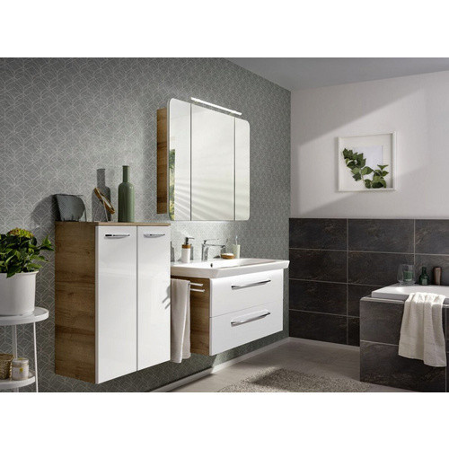 Fackelmann Waschtischunterschrank Milano in Weiss, B/T/H: 100 x 47,6 x 49,2 cm - Bild 2