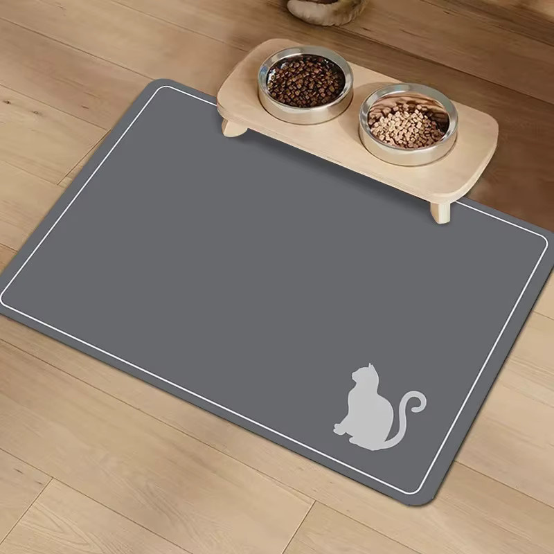 VIKAMA Hundefuttermatte aus Kieselgur, rutschfest und schmutzabweisend für Hunde und Katzen, B/T/H: 30 x 30 x 30 cm - Bild 3